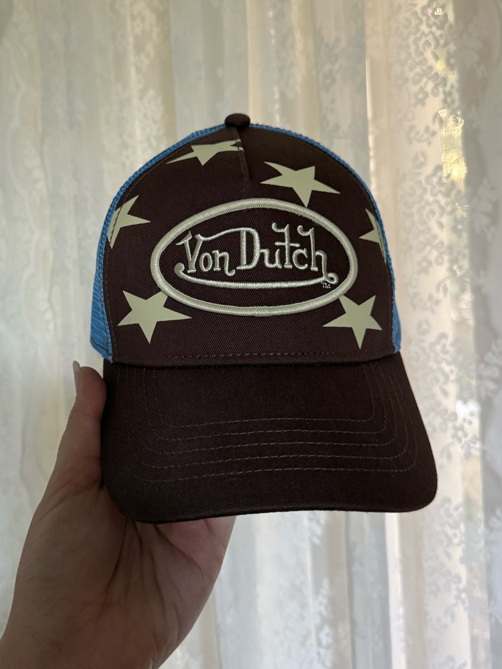 Von Dutch Americana Trucker Hat Brown & Blue